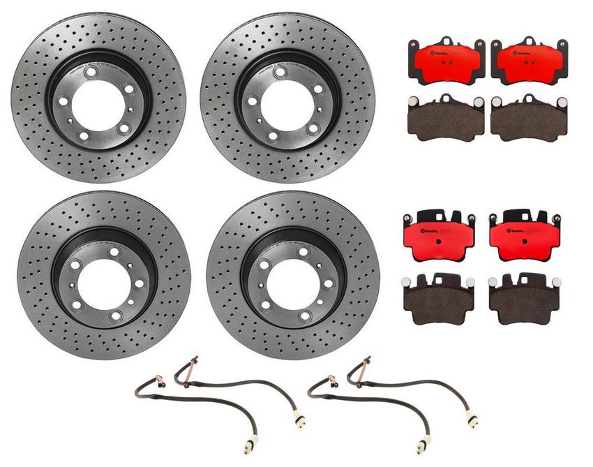 Porsche Brakes Kit - Pads & Rotors Front and Rear (330mm/330mm) (Ceramic) 99661236500 - Brembo 1592622KIT